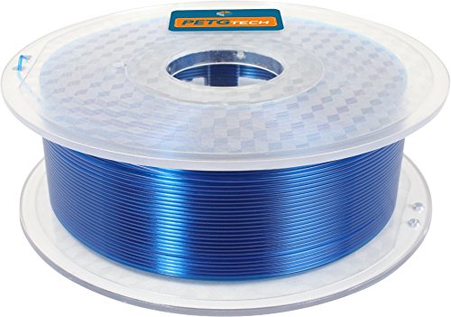 Eine transparente Spule mit blauem FFF world PETG Filament