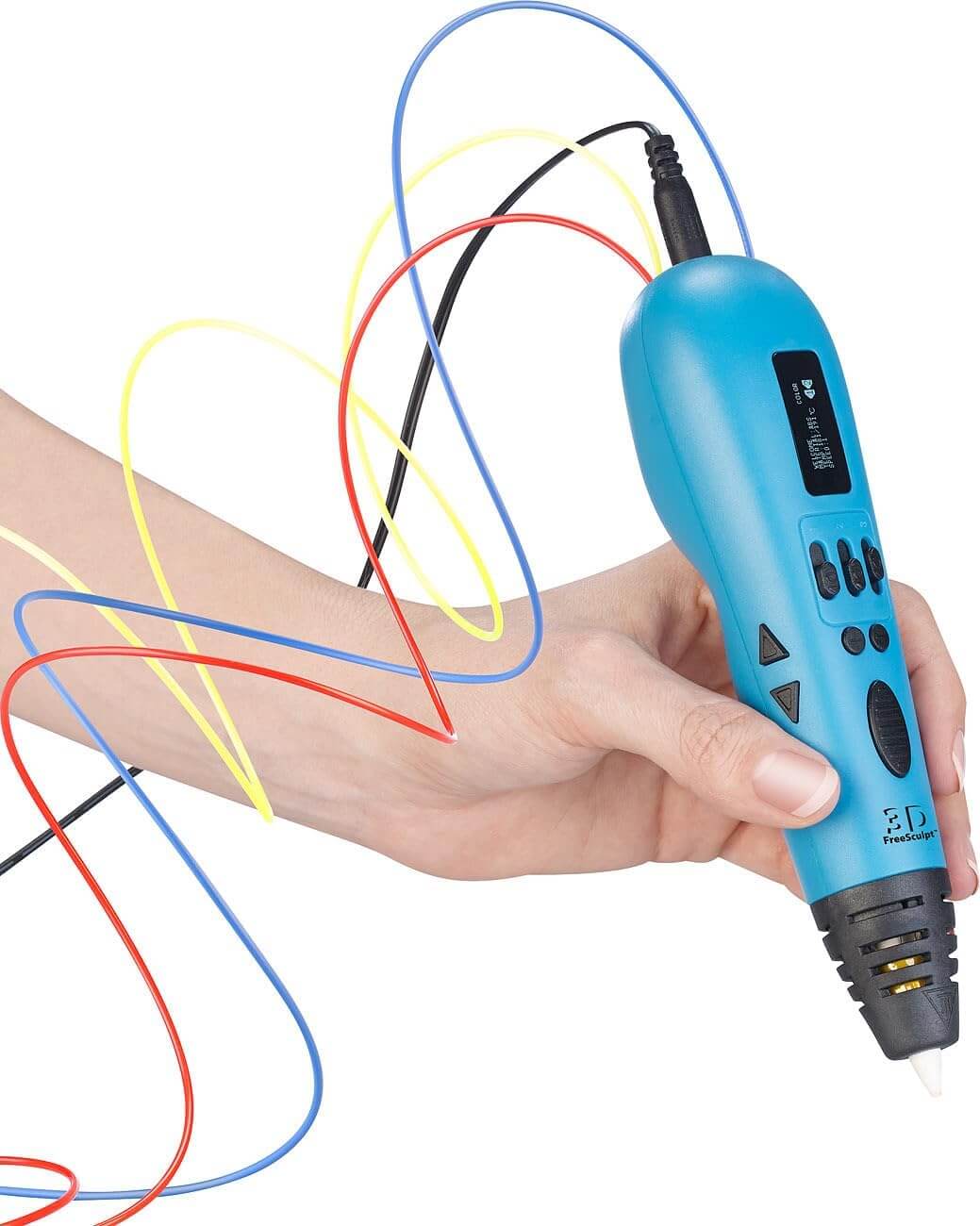 FreeSculpt 3D Stift, auch genannt FreeSculpt 3D Pen hier im Einsatz mit seinemvMulti Filament System (darum Drei D Stift)